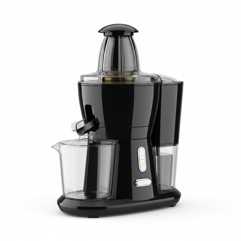 Electric Juice Extractor, Wide Mouth Centrifugal Juicer Machine, and Black